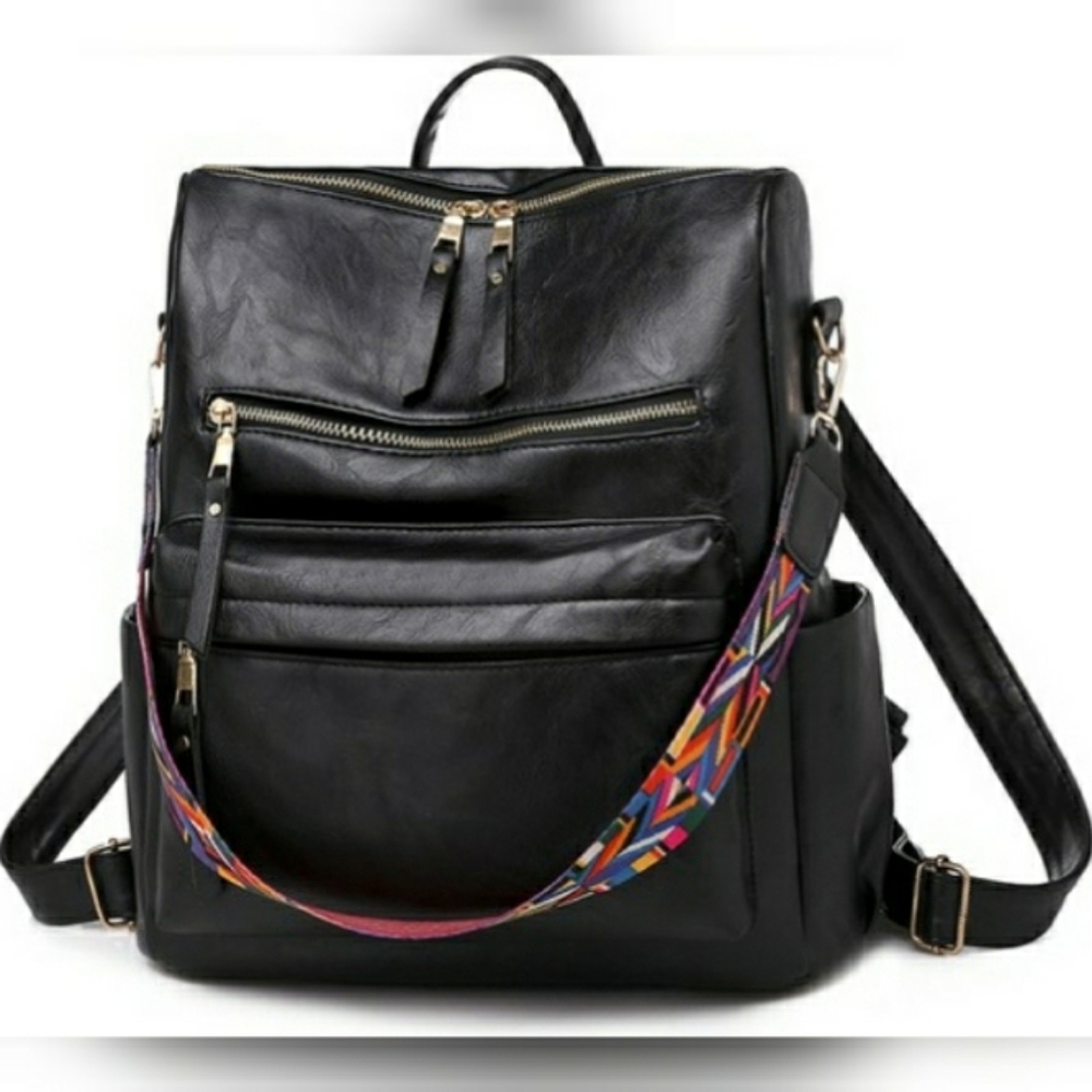 Black Convertible Guitar Strap Backpack Purse Bag - Picture 2 of 10